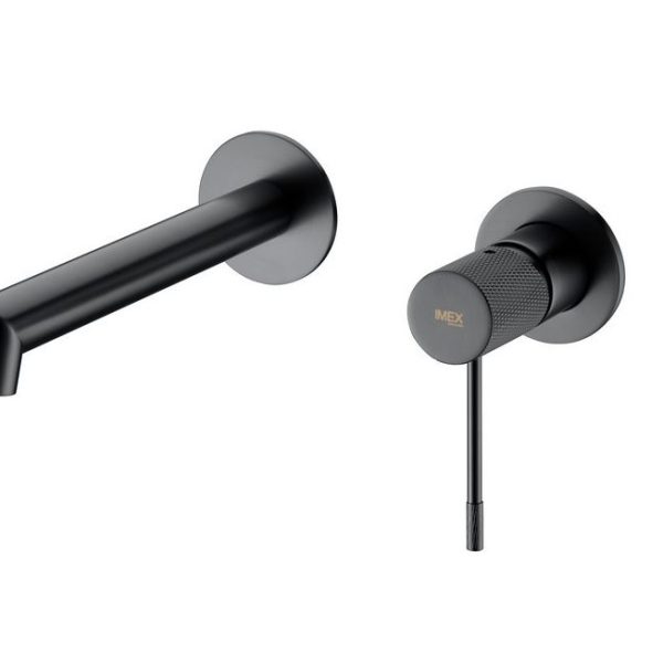 Grifo monomando empotrado black gun metal LINE Imex
