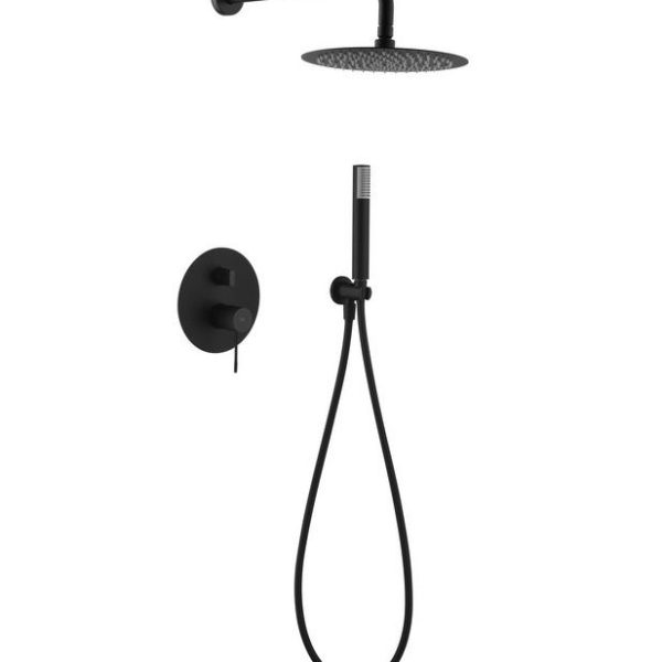 Conjunto de ducha empotrado negro mate Line Imex