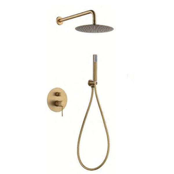 Conjunto de ducha empotrado Oro cepillado Line Imex