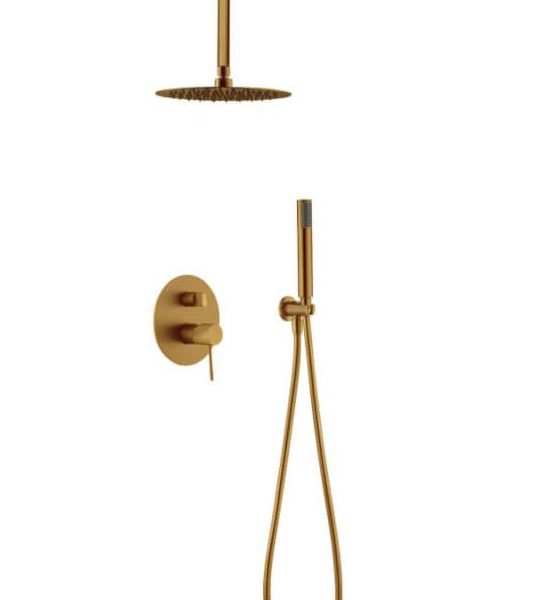 Conjunto de ducha empotrado Oro cepillado Top Imex