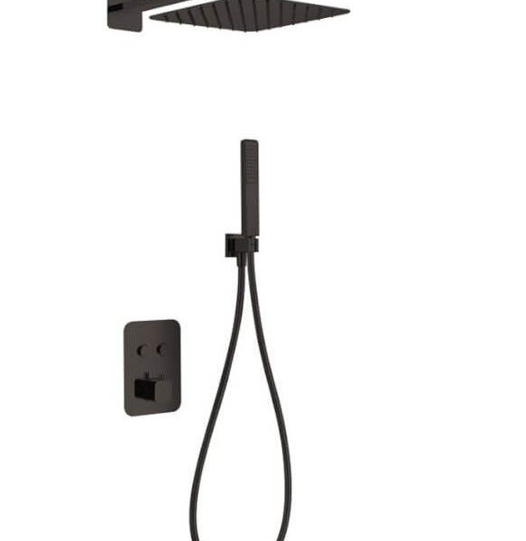 Conjunto de ducha termostática negro mate Madeira Imex