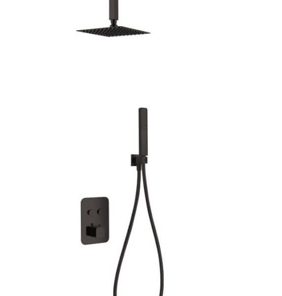 Conjunto de ducha termostática negro mate Portugal Imex