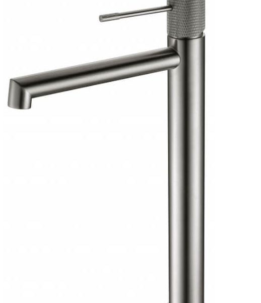 Grifo monomando lavabo caño alto níquel cepillado LINE Imex