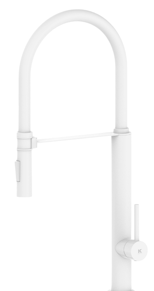 Grifo monomando fregadero orientable acabado blanco mate PILOT 2